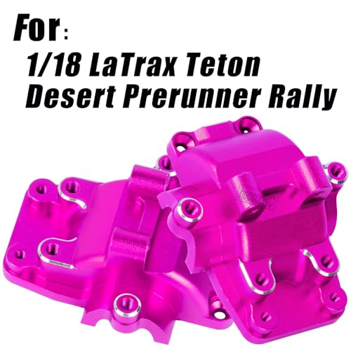 Alloy Gearbox Transmission Case Front&Rear Differential Housing for 1/18 LaTrax Teton Desert Prerunner Rally,Wave Box Gearbox Hops Up,SST-Replaces Part 7530(Pink) - color: Pink(2pcs)