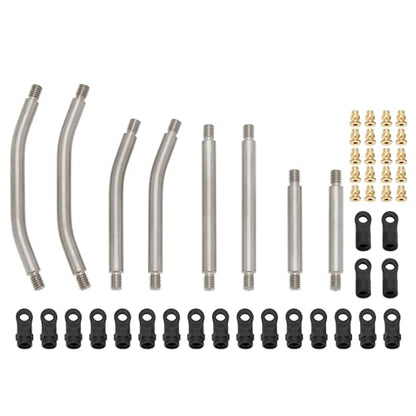 MEUS Racing SCX24 Links Double Bent Links High Clearance Chassis Links Set for Axial SCX24 C10 Bronco Wrangler 1/24 RC Crawler (Titanium Alloy) - color: Titanium Alloy
