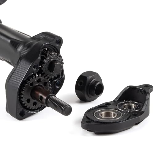 CNC Aluminum F10 Portal Axle Set with BTA Servo Mount, Front Rear Black | with 30T 8T AR44 Style Gears, Pin to Pin Width 188mm, Work with Vanquish VS4-10 Phoenix and 1/10 Scale Crawler LCG Chassis - color: Black