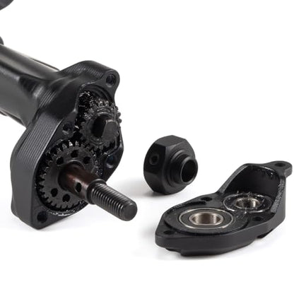 CNC Aluminum F10 Portal Axle Set with BTA Servo Mount, Front Rear Black | with 30T 8T AR44 Style Gears, Pin to Pin Width 188mm, Work with Vanquish VS4-10 Phoenix and 1/10 Scale Crawler LCG Chassis - color: Black