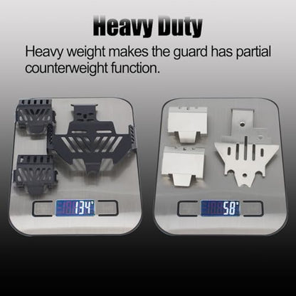 1/10 RC Chassis Armor Set for TRX-4 Car, Stainless Steel Skid Plate for TRAXXAS TRX4 Sport Body (Podwer Spray), Link Shock Axle Protector for Bronco K5 Blazer Defender 92076-4 82046-4