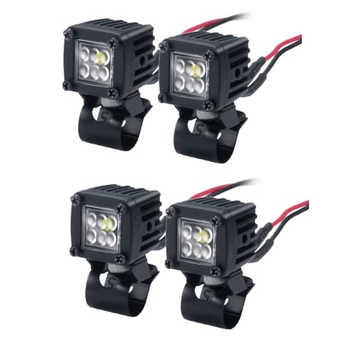 4PCS RC Crawler Lights LED Headlight for Axial SCX10 D90 Tamiya CC01 | Square LED Headlights Spotlight with Light Cover Lampshade for HSP HPI Traxxas Axial SCX10 D90 Tamiya CC01 (D-6 Holes) - color: D-6 Holes