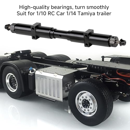 1/10 RC Trailer Axle Kit, 167mm/6.6in RC Trailer Dual Axles, Black Metal Non Powered Rear Wheel with Screws Accessories Replacement for Tamiya 1/10 Rc Tractor Truck, 1Pcs