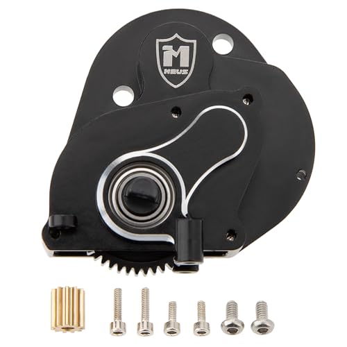MEUS Racing SCX24 Transmission Aluminum Complete Gearbox for 1/24 Axial SCX24 RC Crawler (Brushless, Black)