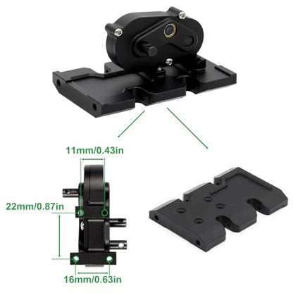 AMK 1/10 Transmission 30% OD Transfer Case Forward Motor Mount with Delrin Spur Gear for 1/10 RC Crawler Axial SCX10 II Element Enduro DIY LCG Chassis SCX10 Upgrades (Black) - color: Black