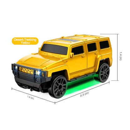 1/64 4WD Mini RC Off-Road Drift Car, 2.4G crawler vehicle with LED Yellow | High Speed Brushless Motor, Dual-Speed Mode, 30m Control Distance, Gift for RC Enthusiasts - color: Yellow