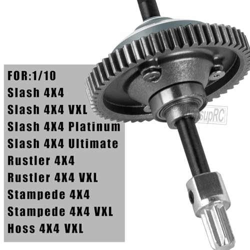 54T Main Gear&Differential Case Upgrades Part for 1/10 Slash/Rustler/Stampede/Hoss 4X4(VXL),Slash 4WD(Platinum/Ultimate),Metal Slipper Clutch Eliminator Differential Locker Gear.Titanium - color: Titanium(54t)