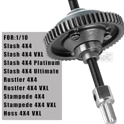 54T Main Gear&Differential Case Upgrades Part for 1/10 Slash/Rustler/Stampede/Hoss 4X4(VXL),Slash 4WD(Platinum/Ultimate),Metal Slipper Clutch Eliminator Differential Locker Gear.Titanium - color: Titanium(54t)