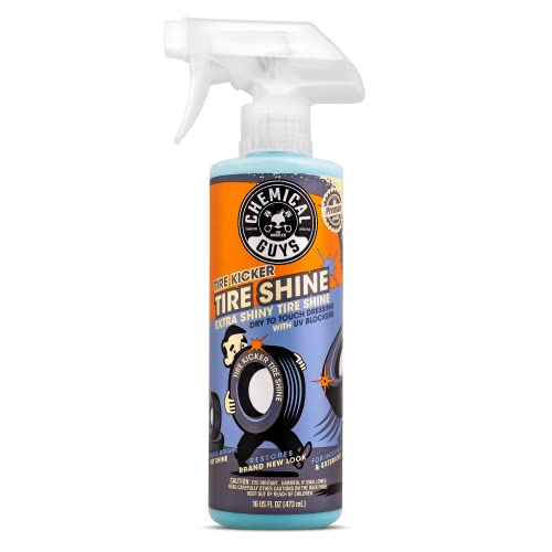 Chemical Guys, Tire Kicker Extra Glossy Tire Shine for Rubber & Trim, 16 oz | Sprayable dressing revives a deep wet look on tires, trim and bumpers, dries to the touch with no greasy sling - size: 16 Fl Oz (Pack of 1), style: Only