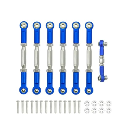 for Traxxas for Slash 1/10 4X4/2WD 1 Set Metal Turnbuckle Camber Link End Adjustable Kit RC Car Upgrade Parts Replacement Parts RC Car Repair Kit(Blue) - size: Blue