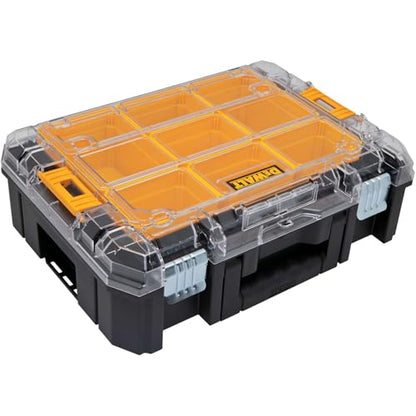 DEWALT TSTAK Tool Organizer, Small Parts and Screw Organizer Tool Box with Removable Compartments, (DWST17805) - size: 17.25" L x 13.25" W x 4.62" H