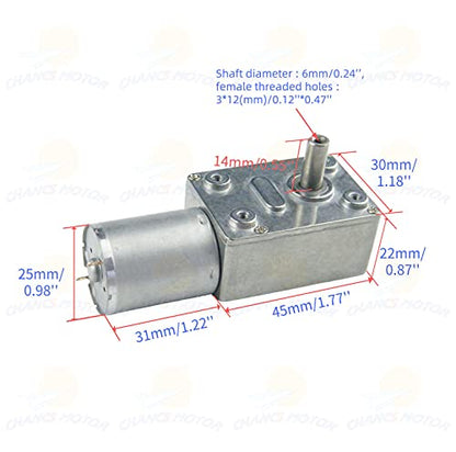 DC Worm Gear Motor 370WG 12V DC 150RPM Self-Locking Reversible for DIY Mini Geared Motor - size: 12V, style: 150RPM