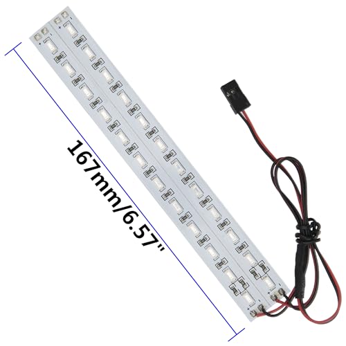RC 24 LED Light Bar Chassis LED Lamp Body Shell Chassis Light Compatible with Traxxas TRX-4 Axial SCX10 II 90046 90048 RC4WD D90 D110 1/10 1/8 RC Crawler Car Truck (White) - color: White