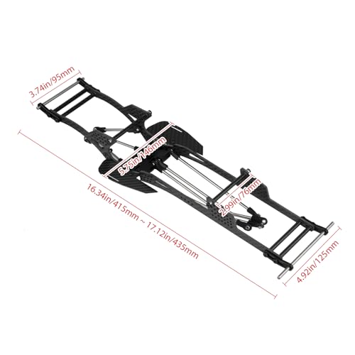 Hobbypark Carbon Fiber LCG Chassis Kit for Axial SCX10 SCX10 II Capra 1.9 UTB and Other 1/10 RC Crawler Car DIY Builds Upgrades Parts