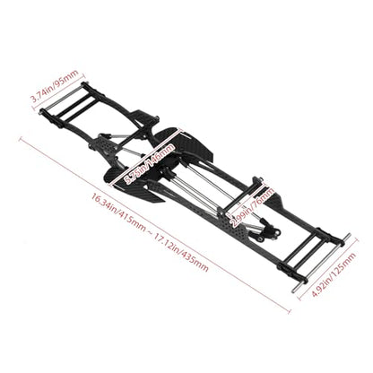Hobbypark Carbon Fiber LCG Chassis Kit for Axial SCX10 SCX10 II Capra 1.9 UTB and Other 1/10 RC Crawler Car DIY Builds Upgrades Parts