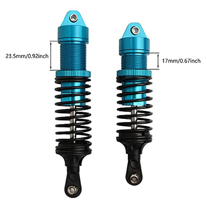 5862 Front & Rear Aluminum Alloy Shock Absorber for 1/10 Slash 4x4 Hoss Rustler Stampede Bandit VXL Shock Parts Replace of 3760 3762 SLA014 (4-Pack) (Blue) - color: Blue