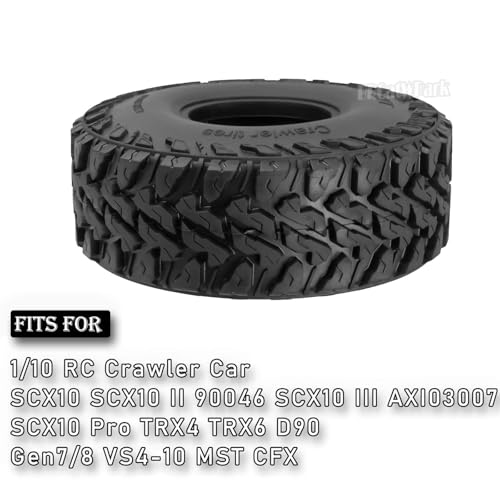 RC 1.9In Soft Rubber Wheel Tires for 1/10 RC Crawler Car SCX10 SCX10 II 90046 SCX10 III AXI03007 SCX10 Pro TRX4 TRX6 D90 Gen7/8 VS4-10 MST CFX,BRCatWPark 4Pcs Soft Rubber Wheel Tires-(E) - style: 4Pcs 1.9 Rubber Wheel - (E)