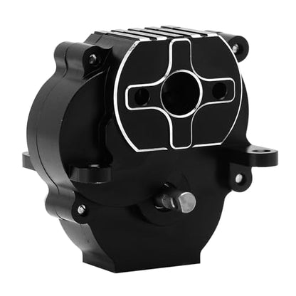 INJORA Transmission Gearbox with 16.6/1 Gears Pinion CNC Aluminum Complete Transmission for TRX4M 1/18 RC Crawler Upgrade(Black)