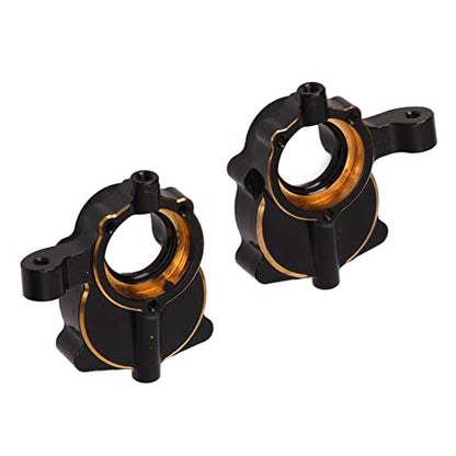 2Pcs Brass Portal Axle Portal Housing, RC Brass Steering Cup, Black Coated Rustproof Steering Knuckle for RGT EX86190 LC76 1/10 RC Crawler Car, Enhances Stability and Lowers Center