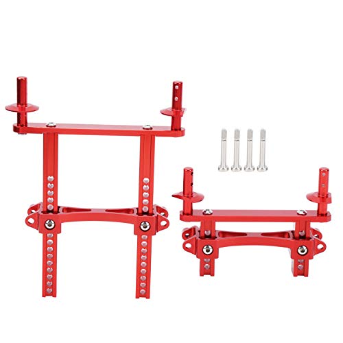 Aluminum Alloy RC Body Mount Shell Post Heavy Duty Upgrade Part Compatible with 1 10 Scale Crawler Truck Red Color 12cm Length Includes Mounting Screws
