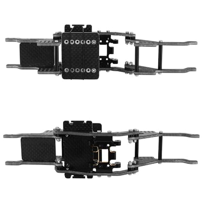 LCG Carbon Fiber Chassis Frame Kit with Brass Skid Plate for 1/18 RC Crawler Redcat Ascent-18 Upgrade Part