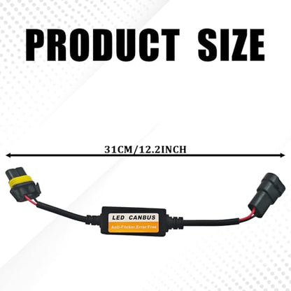 Car LED CAN Bus Decoder, 9005 Load Resistor Turn Signal Harness Adapter, Anti-Flicker Error Decoder Resistor Universal for LED Headlight Tail Light Conversion Kit (9005/9006, 2PCS) - size: 9005