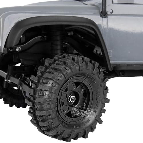RC 1.0" Plastic Wheel hub and Tire for 1/18 TRX4M 1/24 Axial SCX24 FCX24 Scale RC Crawler Car.Crawler Tires Wheels,4PCS.(Black-C)
