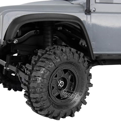RC 1.0" Plastic Wheel hub and Tire for 1/18 TRX4M 1/24 Axial SCX24 FCX24 Scale RC Crawler Car.Crawler Tires Wheels,4PCS.(Black-C)