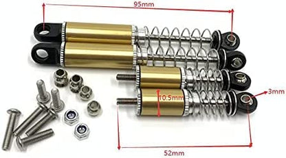 WR02CB Crasshopper All-Metal Shock Absorber Aluminum Shocks 4pcs for 1/12 1/10 RC Tamiya 58346-60A 1/10 RC The Grass Hopper 2WD Off-Road Buggy Tamiya Comical Glass Hopper WR-02CB Hornet Chassis