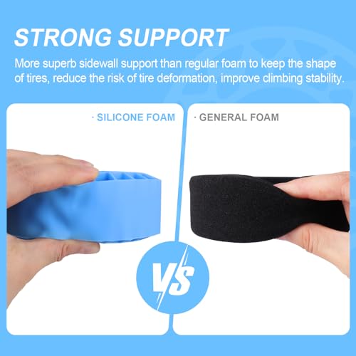 HobbyPark 2.2" Silicone Tire Inserts Soft, Fits 132-134mm 5.25" OD Crawler Tires, Replaces Foam Inserts, 4‑Pack, Waterproof, Good Traction & Sidewall Support for 1/10 RC Crawlers, 125×45mm (Blue) - color: Blue