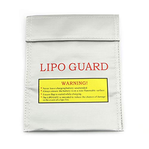 RLECS 2pcs RC Lipo Safe Bag Fireproof Lipo Guard Silver Lithium Charging Bag Battery Sack 18x23cm - size: Sx2