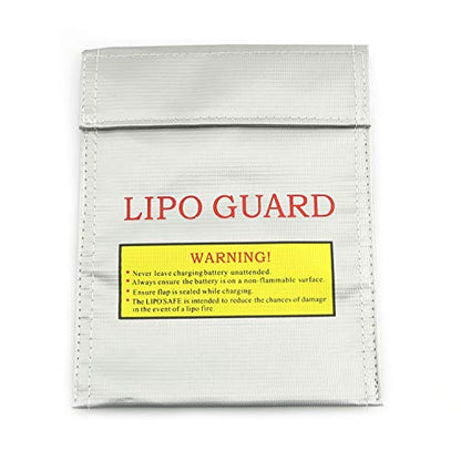 RLECS 2pcs RC Lipo Safe Bag Fireproof Lipo Guard Silver Lithium Charging Bag Battery Sack 18x23cm - size: Sx2