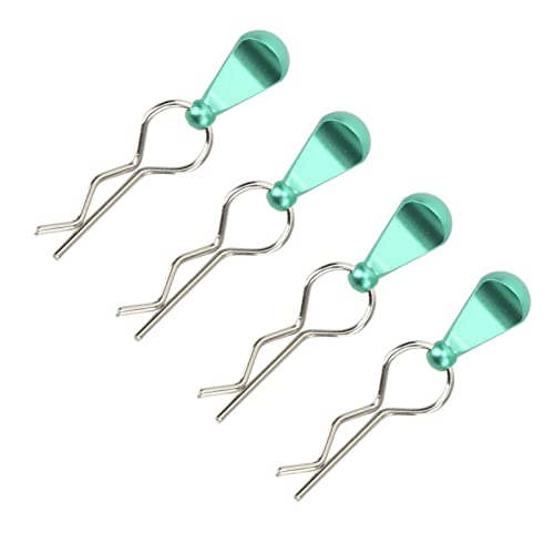 Alomejor 1/10 Body Clips Pull Tabs, RC Car Body Clips Pull Tabs Easy Installation High Strength Metal for 1/8 Remote Control Car (Green)