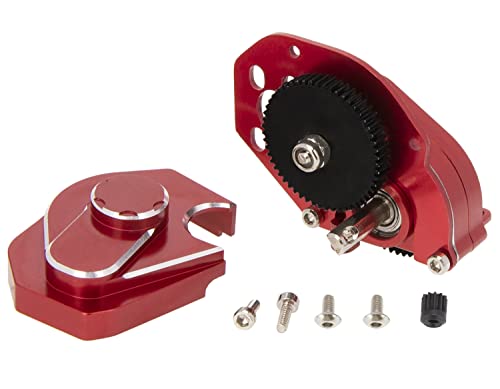 DKKY SCX24 Transmission Complete Gearbox for Axial SCX24 Bronco C10 JLU Gladiator Deadbolt 1/24 RC Crawler Upgrade Parts (Black) - color: Red