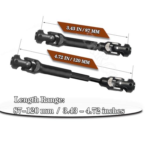 2pcs RC Drive Shaft 87-122mm for 1/10 SCX10，SCX10-II RTR,（87-122mm） - size: (2) 87-120 MM