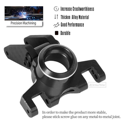 RC Alloy Aluminium Front Steering Blocks & Caster Blocks & Rear Stub Axle Carriers Upgrades Part for 1/10 Kraton 4S BLX,Outcast 4S BLX,1/8 Mojave 4S BLX,Black - color: Black(1set)