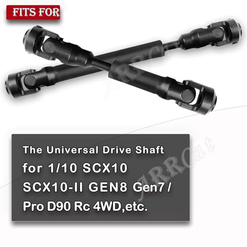 2PCS 67-85MM Universal Drive Shaft RC Upgrades for 1/10 SCX10 SCX10-II D90 Gen7 /Pro Rc 4WD GEN8 RC Crawler,RC Upgrade Parts Hop-Ups,Steel Full Metal Drive Shaft,Black (67-85 MM,2PCS) - size: 67-85 MM (2.64" to 3.34")