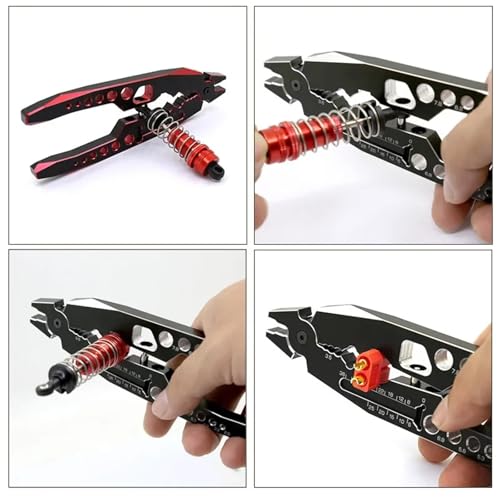 RC Car Repair Kit Rc Car Assembly All-Metal Multi-Function Shock-Absorbing Pliers Ball Nose Suspension Lever Tool Upgrade Parts Repair Accessories - color: Black Red
