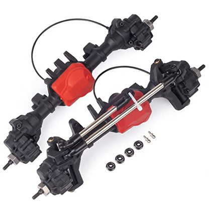 RC Axles Complete Nylon Front Rear Portal Axle with Differential Lock Kit for 1/10 RC Car Crawler TRX-4 Defender Bronco TRX4 Chassis DIY Upgrade Parts