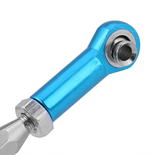 RC Steering Linkage Rod, 2 Piece Metal Arm Steering Rod Link, Servo Link Pull Rod for RC Car, Compatible with HSP94111 94188 RC Car Truck(Blue)