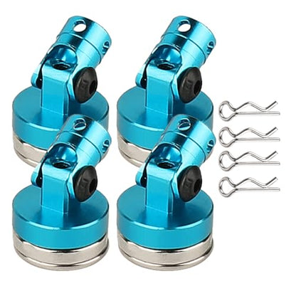 4PCS RC Magnetic Body Post with Clips,Alloy Magnetic Stealth Invisible Body Shell Mount Column Compatible with HSP Redcat Himoto Traxxas SCX10 4WD 1/10 RC Car (Blue) - color: Blue
