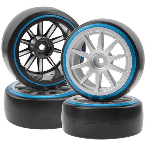 5-Spoke Hard Plastic Wheel Rims & Plastic Tires 12mm Hex & 1/10 RC Hard Plastic Drift Tires & Wheel Rims 12mm Hex 10-Spoke
