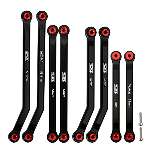 INJORA Aluminum 4 Link Set for SCX24 C10 JLU Bronco Base Camp 4Runner, BK - color: Black