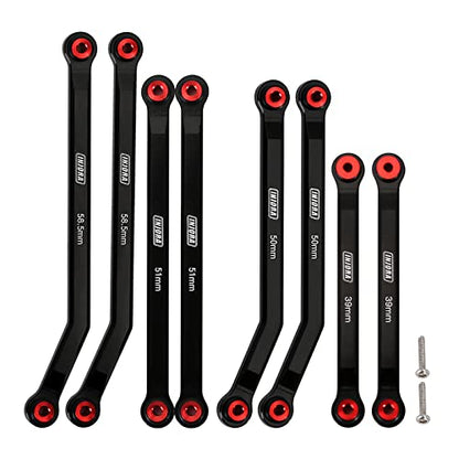 INJORA Aluminum 4 Link Set for SCX24 C10 JLU Bronco Base Camp 4Runner, BK - color: Black