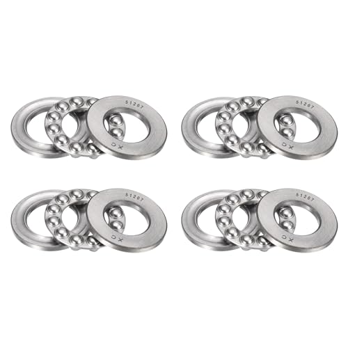 Thrust Ball Bearings, 4pcs 51207 Plane Axial Ball Bearing 3-in-1, 35mm x 62mm x 18mm Chrome Steel ABEC3 Single Row Roller - size: 51207 35mm x 62mm x 18mm