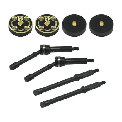 Hobby Details Aluminum Rear Axle Gear Box Skid Link Wheel Upgrade Set for 1/30 Axial SCX30 Jeep Wrangler RC Cars, Black and Gold (Hardening and CVD) - color: Hardening and Cvd