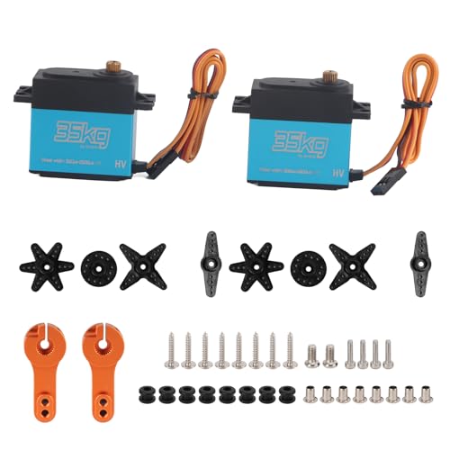 Premium Coreless Digital RC Servo Set 35kg Aluminum Gears Built in Controller for 1 8 to 10 Scale Cars and Trucks