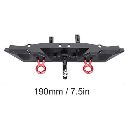 Aluminium Alloy Tail Rear Bumper with Towing Hooks for 1/10 RC Car, CNC Accurate Machined, and, Black