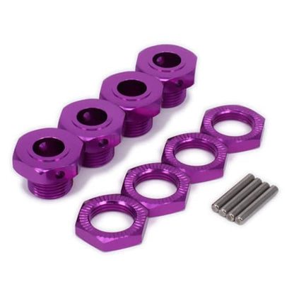 Aluminum 17mm Hex Wheel Nuts Adapter for Arrma 6s BLX Infraction Limitless Mojave Typhon hopups Upgrade Parts 4 pcs/Set(Purple) - color: Purple