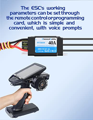 DH 40A 2-4S Waterproof Brushless ESC Electronic Speed Controller with 5V/6V 4A BEC and XT60 3.5mm Banana Head Connector for Model Ship RC Boat - size: 40A